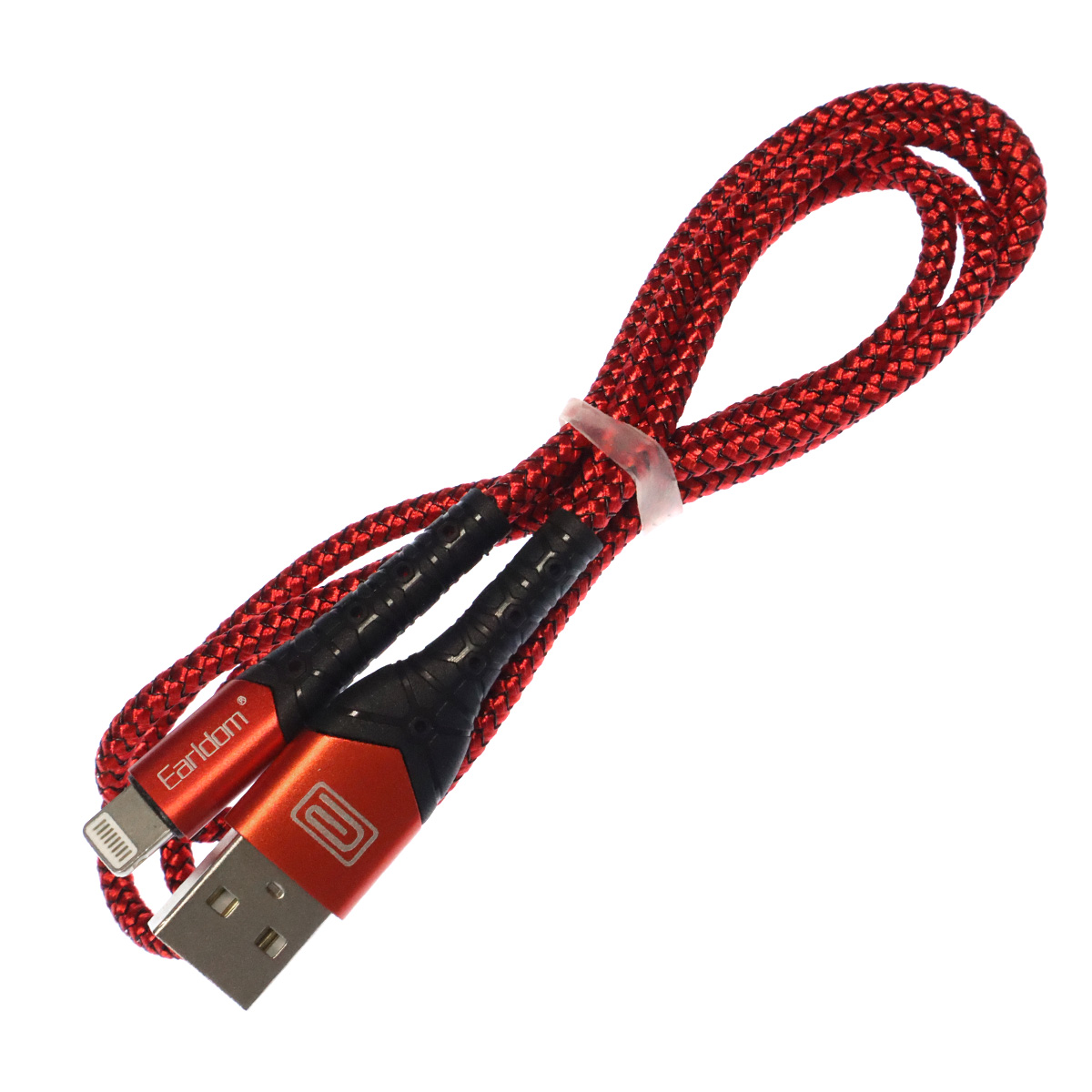 Кабель EARLDOM EC-076i Lightning 8 pin, 3A, длина 1 метр, цвет красный