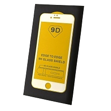 Защитное стекло 9D для APPLE iPhone 6, iPhone 6G, iPhone 6S, цвет окантовки белый