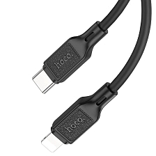 Кабель HOCO X90 Cool USB Type C на Lightning 8 pin, 3A, 20W, длина 1 метр, цвет черный