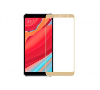 Защитное стекло "2D" для Xiaomi RedMi S2 в техпаке, цвет золото.