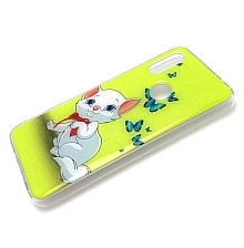 Чехол накладка для XIAOMI REDMI 7, силикон, рисунок Кошечка и бабочки.