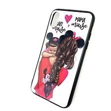 Чехол накладка для APPLE iPhone X, XS, силикон, рисунок MAMA mouse BABY.