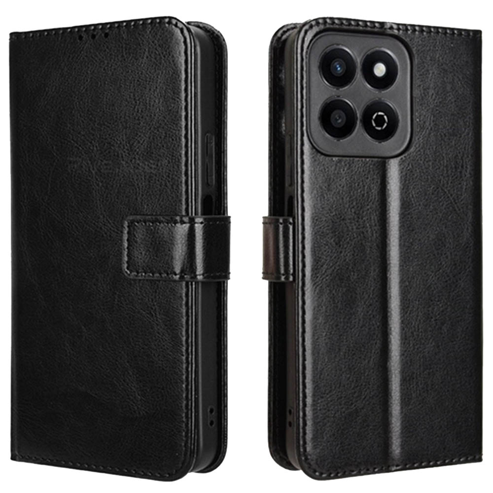 Чехол книжка для Honor X7c, экокожа, визитница, цвет черный