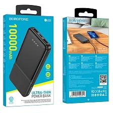 Внешний портативный аккумулятор, Power Bank BOROFONE BJ33 Creed, 10000 mAh, цвет черный