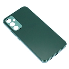 Чехол накладка для SAMSUNG Galaxy A34 5G, защита камеры, силикон, пластик, цвет темно зеленый