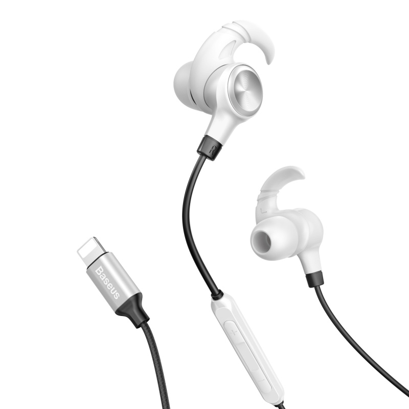 Гарнитура (наушники с микрофоном) проводная, BASEUS Encok lightning Call Digital Earphone P31, цвет белый.