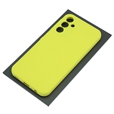 Чехол накладка Silicon Cover для SAMSUNG Galaxy A15, защита камеры, силикон, бархат, цвет желтый