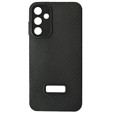 Чехол накладка для SAMSUNG Galaxy A15, защита камеры, силикон, карбон, цвет черный