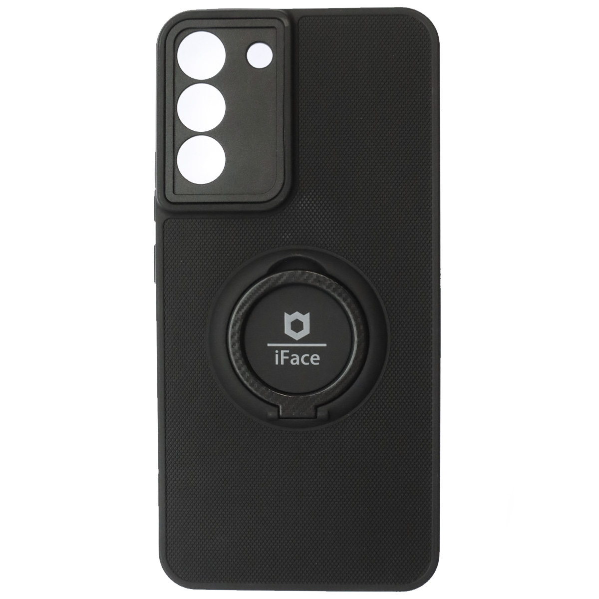 Чехол накладка iFace для SAMSUNG Galaxy S22 Plus, защита камеры, силикон, металл, кольцо держатель, цвет черный