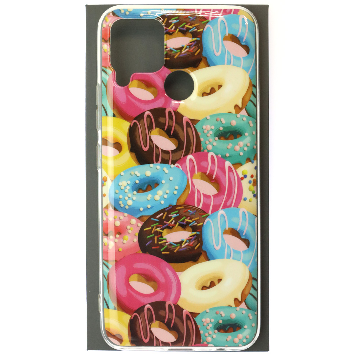 Чехол накладка для Realme C15, силикон, рисунок Пончики