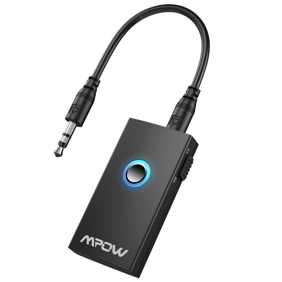 Bluetooth адаптер 2 в 1 ресивер и трансмиттер MPOW c каб AUX MPOW MBT3,  цвет черный