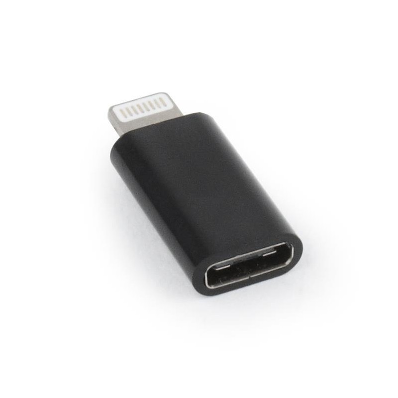 OTG USB адаптер (переходник) Type-C на APPLE Lightning 8-pin, цвет черный.
