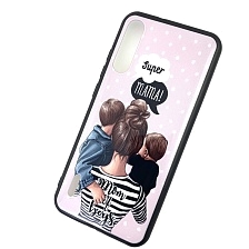 Чехол накладка для XIAOMI MI A3, MI CC9E, силикон, рисунок super MAMA Mom of boys. Чехол накладка для XIAOMI MI A3, MI CC9E, силикон, рисунок super MAMA Mom of boys.