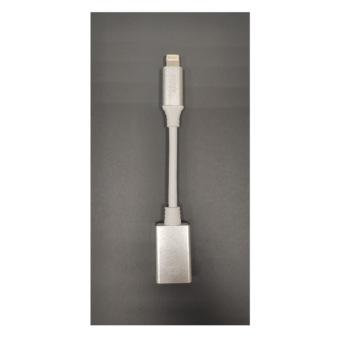 Переходник, адаптер, конвертер OTG CQ047, Lightning 8 pin на USB, цвет серебристо белый