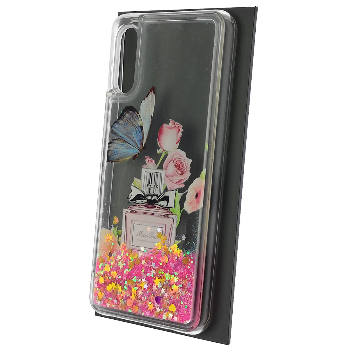 Чехол накладка для SAMSUNG Galaxy A02 (SM-A022G/DS), силикон, переливашка, рисунок Духи Miss Dior