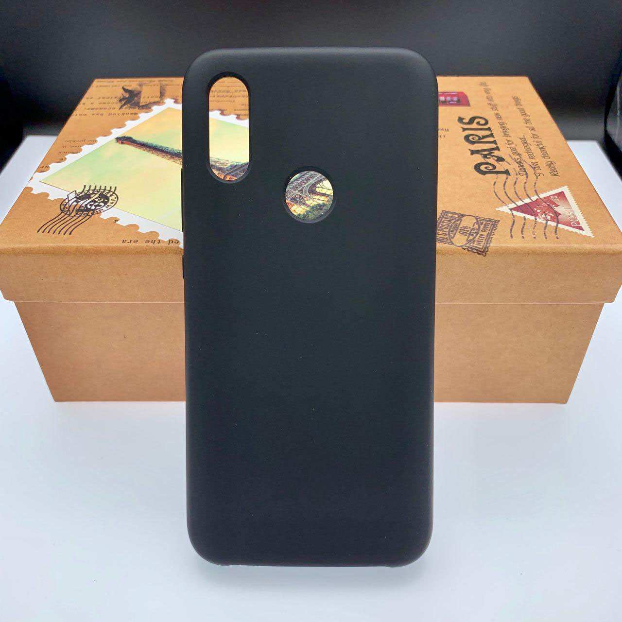 Чехол накладка для XIAOMI REDMI 7, силикон, бархат, цвет чёрный.