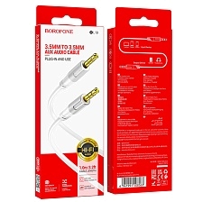 Кабель AUX BOROFONE BL19 Creator Jack 3.5 мм (папа) на Jack 3.5 мм (папа), длина 1 метр, цвет белый