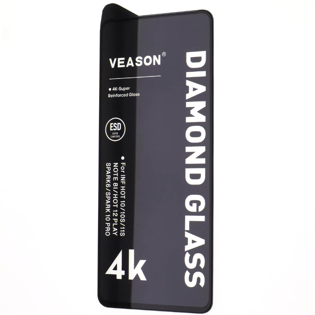 Защитное стекло VEASON Diamond Glass для TECNO Spark 10 Pro, Spark 20 Pro, POVA 5, POVA 6 Neo, POVA 7 Neo, INFINIX NOTE 30, HOT 10, Hot 30, HOT 40, HOT 40 Pro, цвет окантовки черный