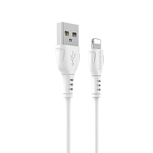 Кабель BOROFONE BX51 Triumph USB Lightning 8 pin, 2.4 A, длина 1 метр, силикон, цвет белый Кабель BOROFONE BX51 Triumph USB Lightning 8 pin, 2.4 A, длина 1 метр, силикон, цвет белый