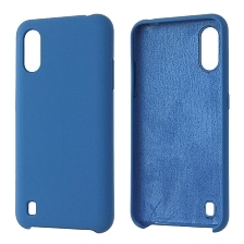 Чехол накладка Silicon Cover для SAMSUNG Galaxy A01 (SM-A015), силикон, бархат, цвет джинсовый | РЕТРО 6