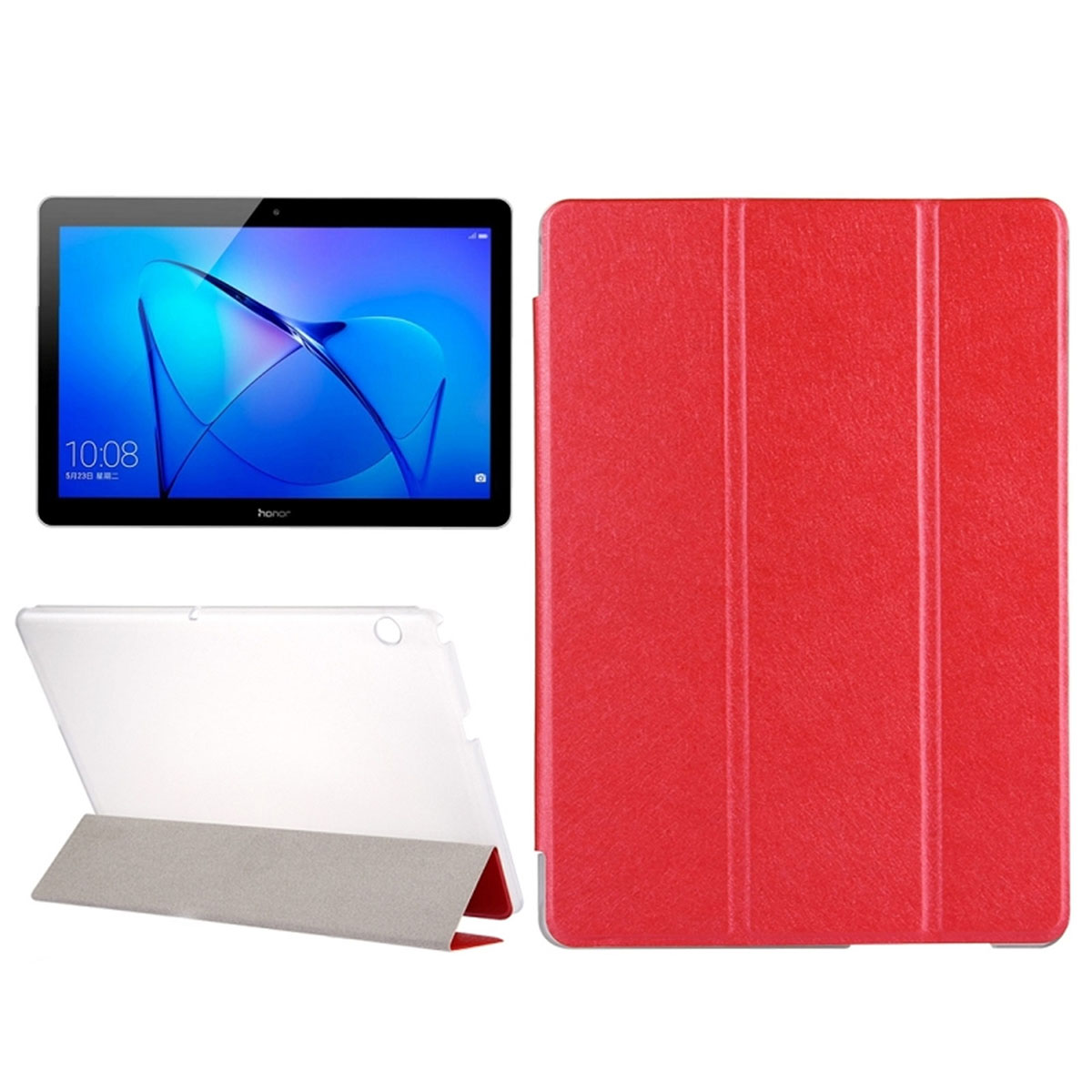 Чехол книжка Trans Cover для HUAWEI MediaPad T3 10, (AGS-L09), диагональ 9.6", цвет красный