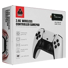 Игровая приставка M8 Pro, более 5000 игр, 2 беспроводных геймпада (джостик), карта памяти 64 Gb, цвет черно белый