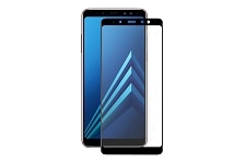 Защитное стекло 4D для Samsung A8-plus/A7 2018/A730F /картон.упак./ черный.