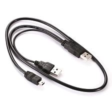 Кабель mini USB*2 USB, длина 50см, цвет черный