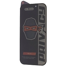 Защитное стекло Антишпион G-Rhino для APPLE iPhone 15 (6.1"), APPLE iPhone 16 (6.1"), цвет окантовки черный Защитное стекло Антишпион G-Rhino для APPLE iPhone 15 (6.1"), APPLE iPhone 16 (6.1"), цвет окантовки черный