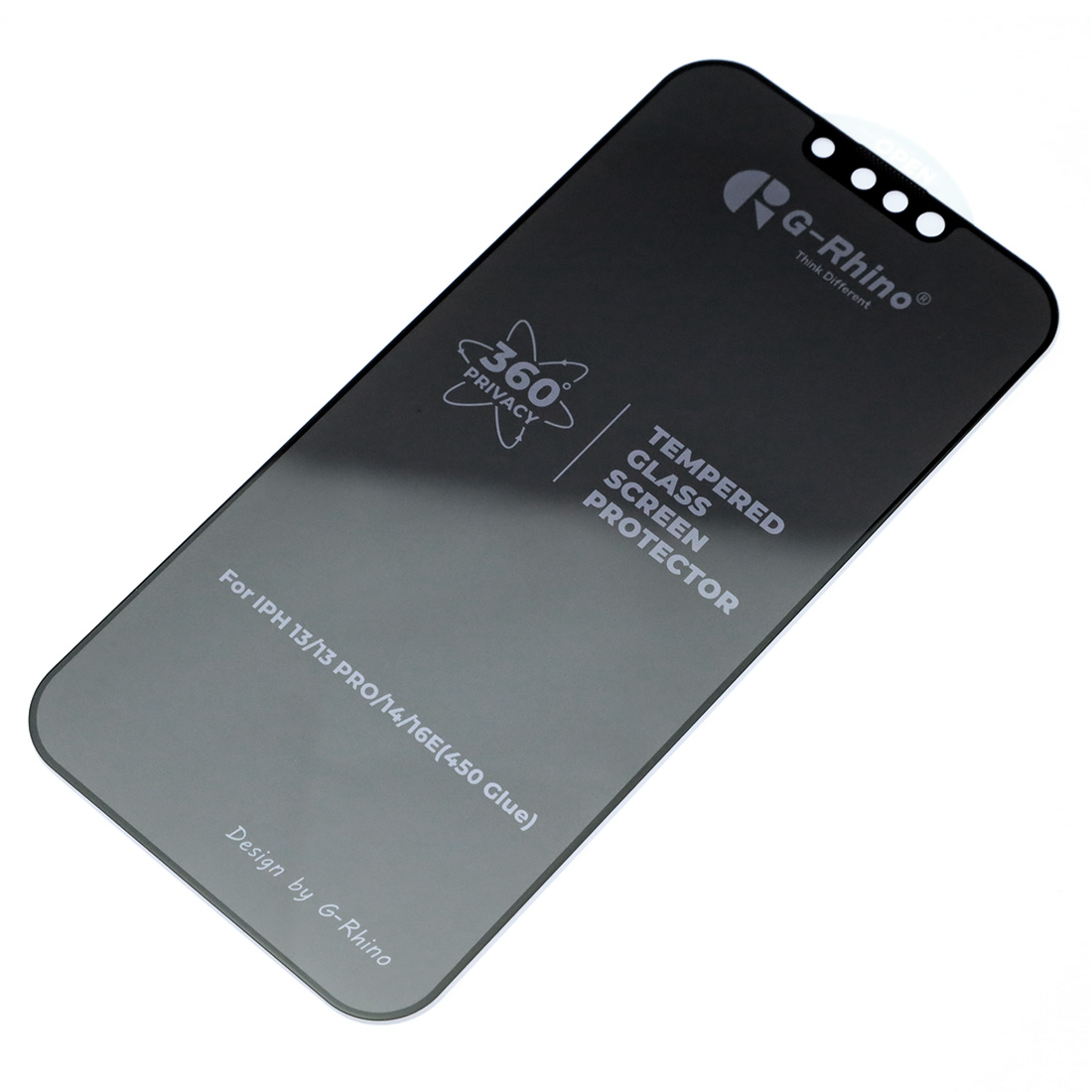 Защитное стекло Антишпион G-Rhino 360 Privacy для APPLE iPhone 13 (6.1"), iPhone 13 Pro (6.1"), iPhone 14 (6.1"), iPhone 16e (6.1"), цвет окантовки черный (Тип 2)