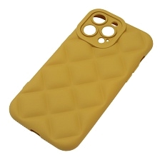 Чехол накладка для APPLE iPhone 14 Pro Max (6.7"), силикон, 3D ромб, цвет горчичный