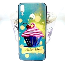 Чехол накладка BRF для HUAWEI Honor 8C, силикон, рисунок Кекс с вишенкой.
