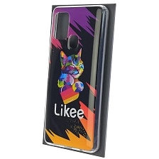 Чехол накладка Vinil для SAMSUNG Galaxy A21s (SM-A217), силикон, рисунок Likee Cat, цвет черный