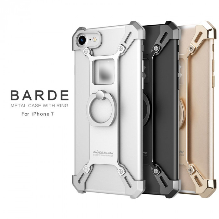 BARDE Series Nillkin металлическая чехол-накладка /кольцо-подставка/для iPhone 7 черный.
