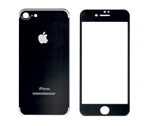 Защитное стекло iPhone 7/8 Plus алюминиевое черное, переднее + заднее. Защитное стекло iPhone 7/8 Plus алюминиевое черное, переднее + заднее.