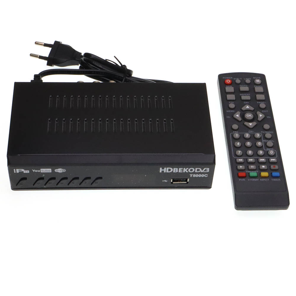 Цифровой эфирный приемник, ТВ приставка HD BEKO DVB T5000C, MIRACAST, цвет черный Цифровой эфирный приемник, ТВ приставка HD BEKO DVB T5000C, MIRACAST, цвет черный