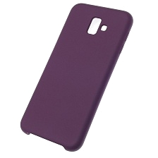 Чехол накладка Silicon Cover для SAMSUNG Galaxy J6 Plus (SM-J610), силикон, бархат, цвет фиолетовый