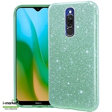 Чехол накладка Shine для XIAOMI Redmi 8, силикон, блестки, цвет зеленый