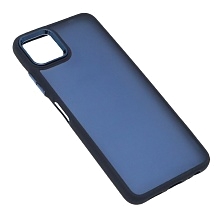 Чехол накладка для SAMSUNG Galaxy A22s 5G (SM-A226B), силикон, пластик, цвет окантовки темно синий