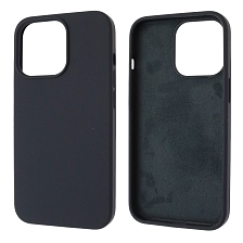 Чехол накладка Silicon Case для APPLE iPhone 13 Pro (6.1), силикон, бархат, цвет черно синий