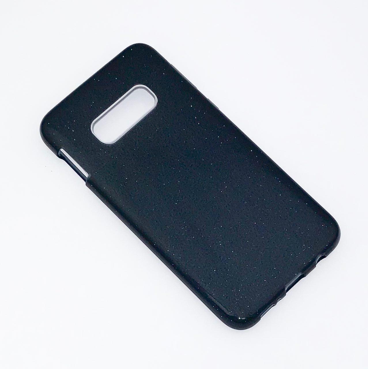 Чехол накладка Shine для SAMSUNG Galaxy S10e (SM-G970), силикон, блестки, цвет черный