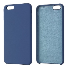 Чехол накладка Silicon Case для APPLE iPhone 6 Plus, iPhone 6S Plus, силикон, бархат, цвет темно синий