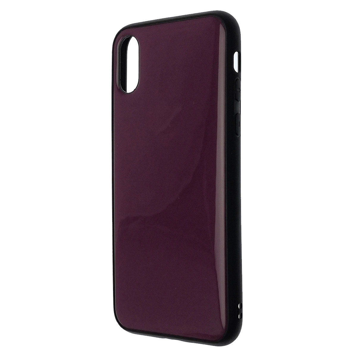 Чехол накладка для APPLE iPhone X, iPhone XS, силикон, глянцевый, с лого, цвет пурпурный