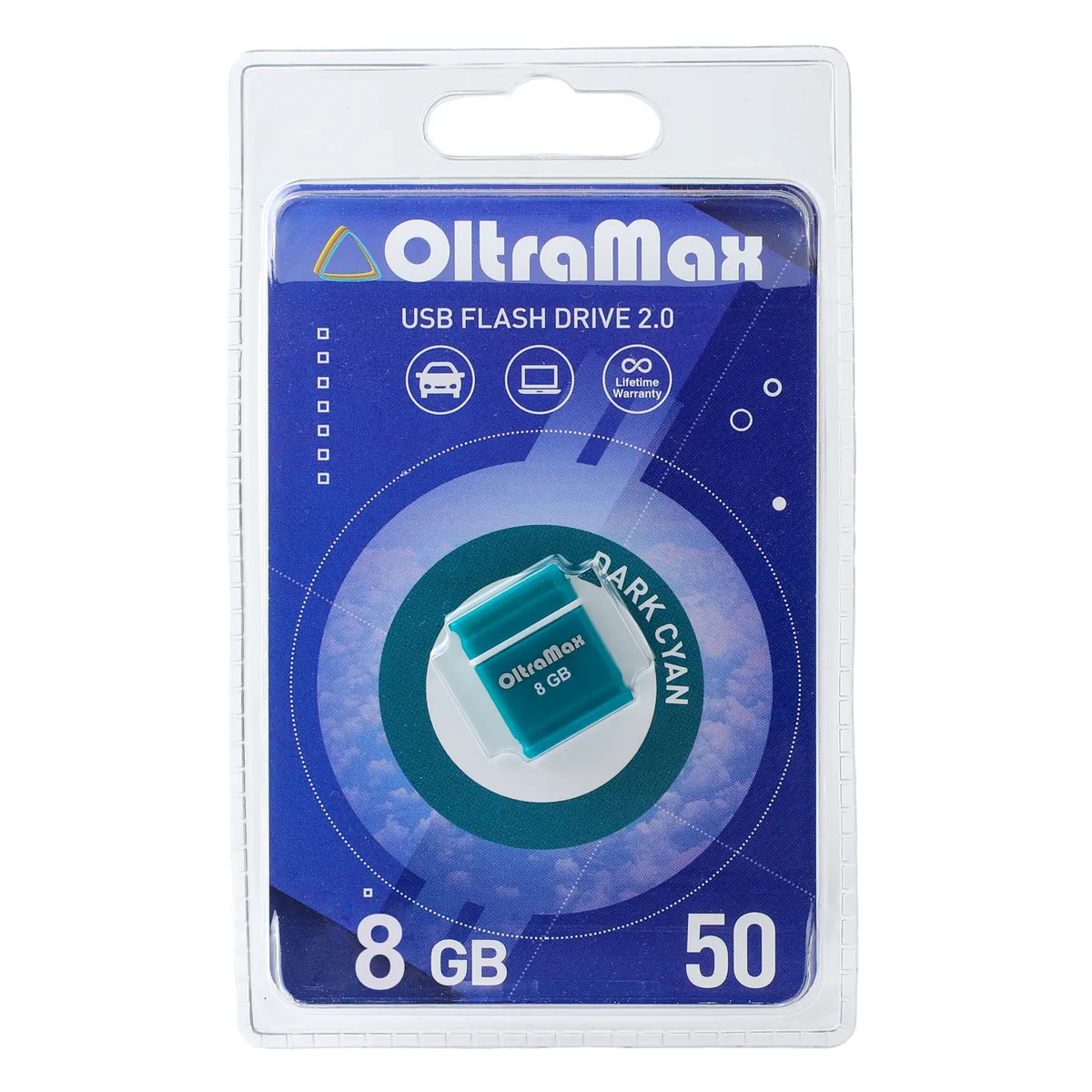 Флешка USB 2.0 8GB OltraMax 50, цвет темно голубой