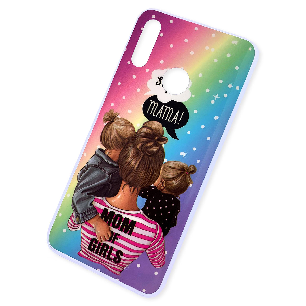 Чехол накладка для HUAWEI P Smart 2019, силикон, глянец, рисунок Super MAMA MOM OF GIRLS. Чехол накладка для HUAWEI P Smart 2019, силикон, глянец, рисунок Super MAMA MOM OF GIRLS.