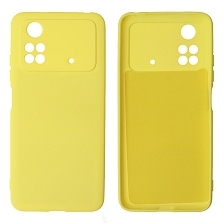 Чехол накладка NANO для XIAOMI POCO M4 Pro 4G, силикон, бархат, цвет желтый