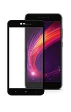 Защитное стекло ГИБКОЕ (Flexible) для Xiaomi RedMi Note 5A в упаковке,чёрное.