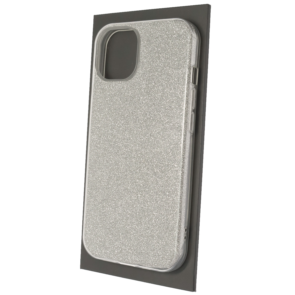 Чехол накладка SHINE для APPLE iPhone 13, силикон, блестки, цвет серебристый