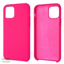 Чехол накладка Silicon Case для APPLE iPhone 11 Pro 2019, силикон, бархат, цвет ярко розовый.