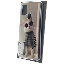 Чехол накладка Vinil для SAMSUNG Galaxy A21s (SM-A217), силикон, рисунок Cat